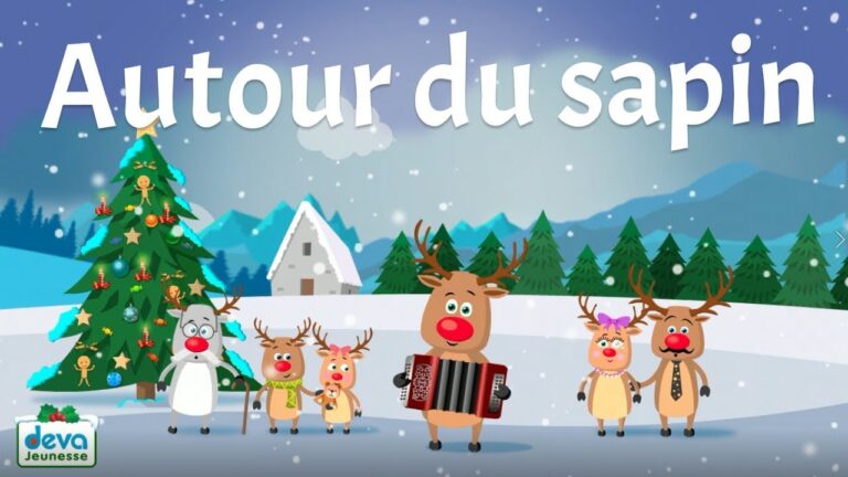 Autour du sapin (Christmas song with lyrics to learn French for kids) – Musique de Noël